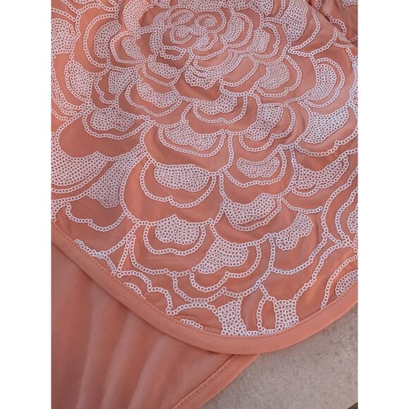 Bob Mackie wearable art peach sequined cardigan woman’s size small - Picture 6 of 8